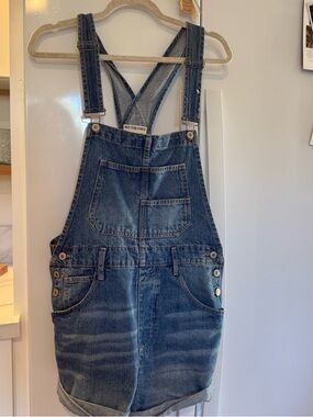 Free people denim jean overalls